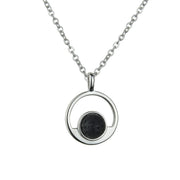 Colgante de plata y lava circulo